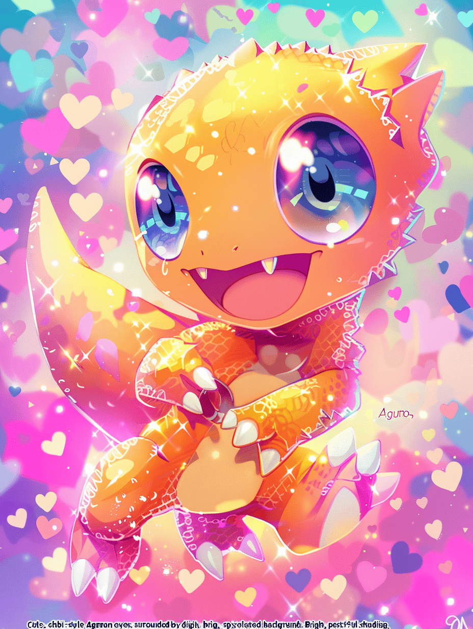 sharad6383 Cute chibi style Agumon with big sparkling eyes su 6089f95d 3d93 4619 ac0a fa7f20f1e0aa 1