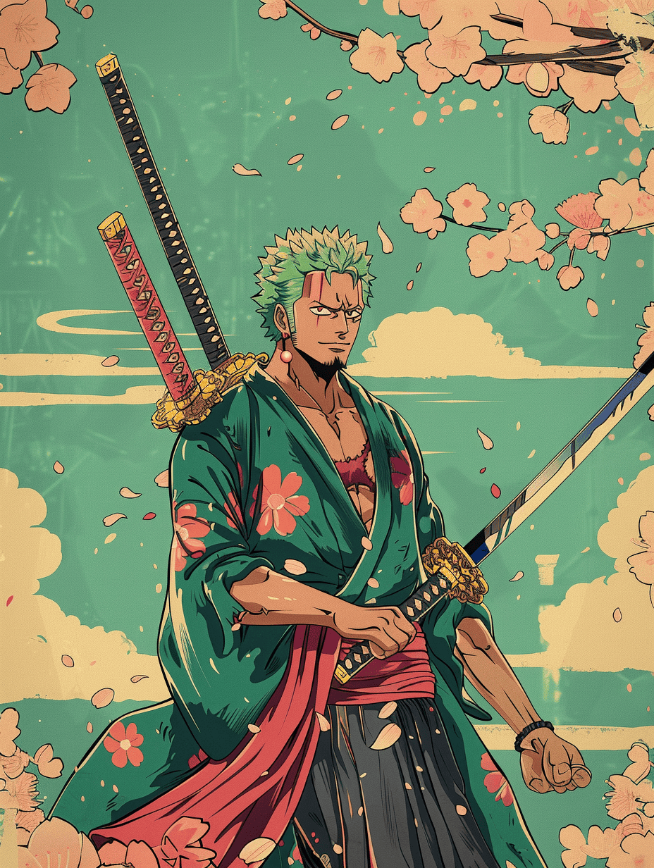 sharad6383 Zoro in vibrant Kawaii style wielding his three sw b36c433c c1fe 4add 8e6a fd437ad92557 1 1