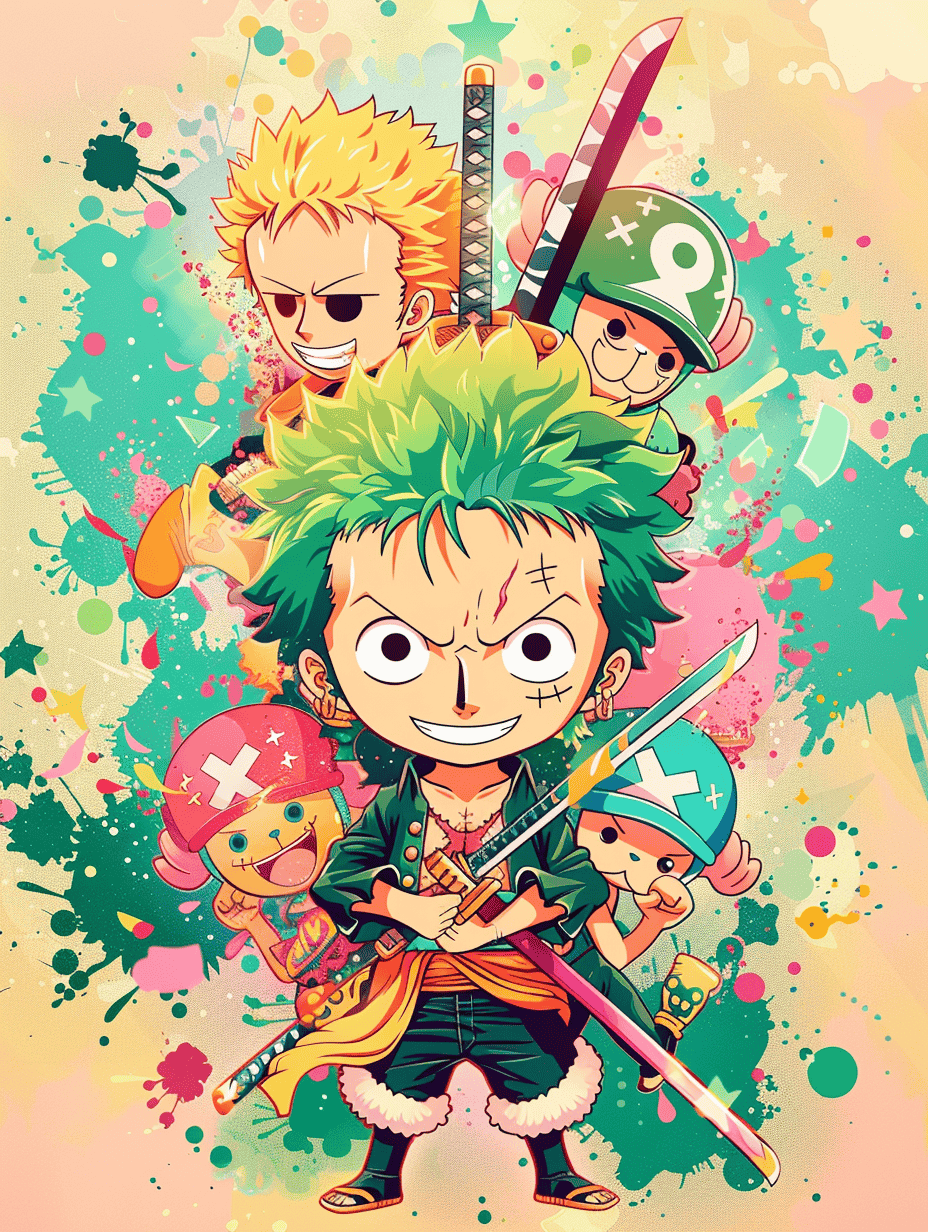 sharad6383 Zoro with Straw Hat Crew in kawaii style vibrant c dd32b493 391e 4596 a0f8 6ee85632cec9 0