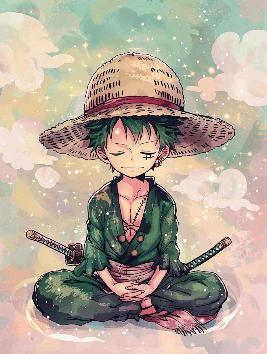 sharad6383 llustrate a cute chibi style Zoro with a big round 5cdb9a4d d0ac 4d33 89f5 25bd23da481a 0